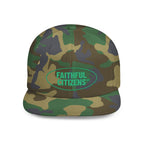 Faithful Citizens Apparel Co Unisex Embroidered Flat Bill Snapback Hat Logo Philippians 3:20 Green Camo