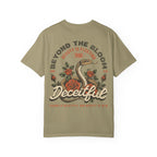 Faithful Citizens Apparel Co Men's T-shirt Beyond the Bloom snake and flower design Proverbs 31:30 Khaki