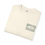 Faithful Citizens Apparel Co Women's T-shirt Faith moves mountains lettering Mountain illustration Matthew 17:20 Ivory