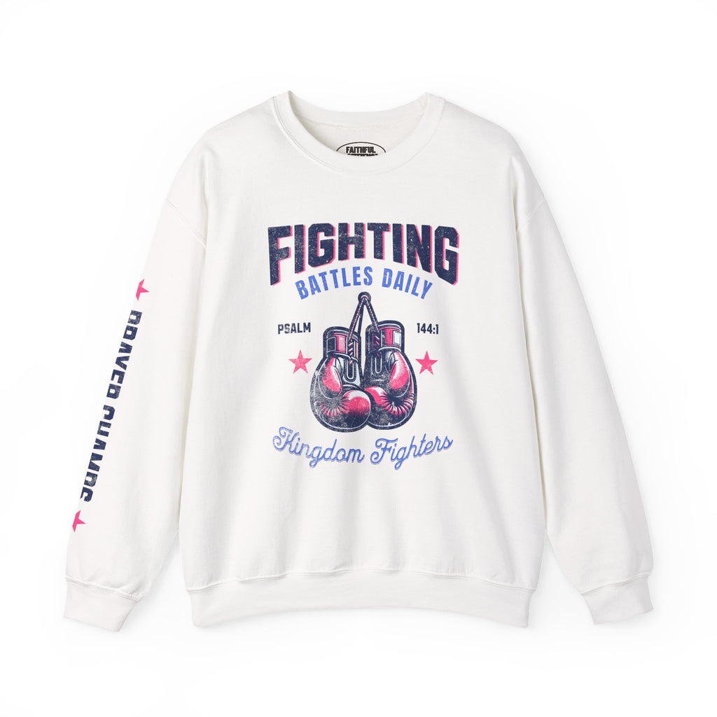 Faithful Citizens Apparel Fighting battles daily Kingdom Fighters Prayer Champs Boxing gloves illustration white