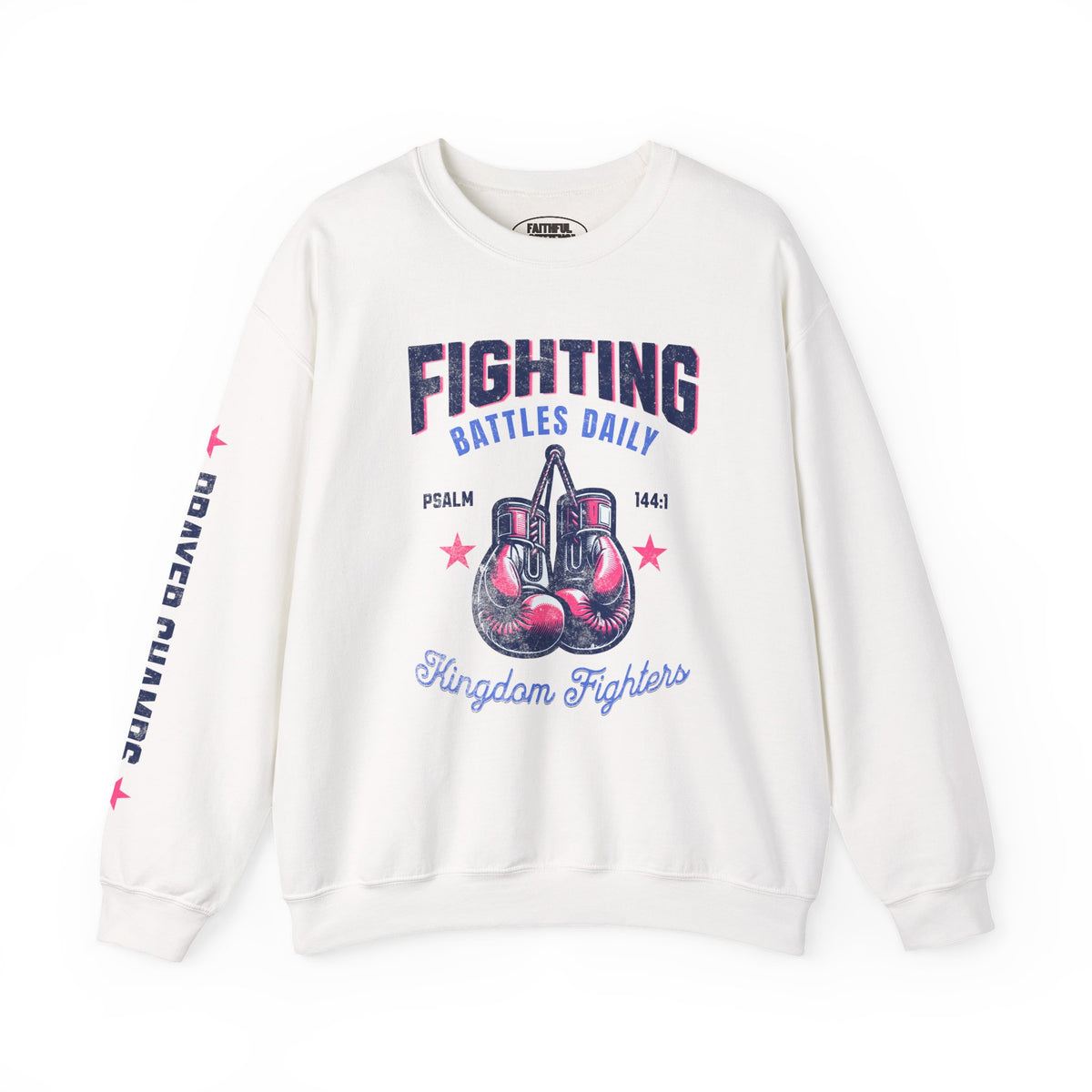 Faithful Citizens Apparel Fighting battles daily Kingdom Fighters Prayer Champs Boxing gloves illustration white