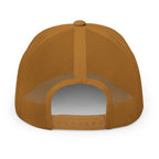 Faithful Citizens Apparel Co Unisex Embroidered Patch Trucker Hat Prayer Works Praying Hands Illustration James 5:16 Caramel/Black patch