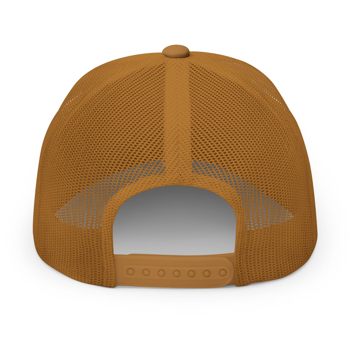 Faithful Citizens Apparel Co Unisex Embroidered Patch Trucker Hat Prayer Works Praying Hands Illustration James 5:16 Caramel/Black patch