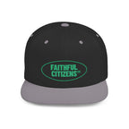 Faithful Citizens Apparel Co Unisex Embroidered Flat Bill Snapback Hat Logo Philippians 3:20 Black/Silver