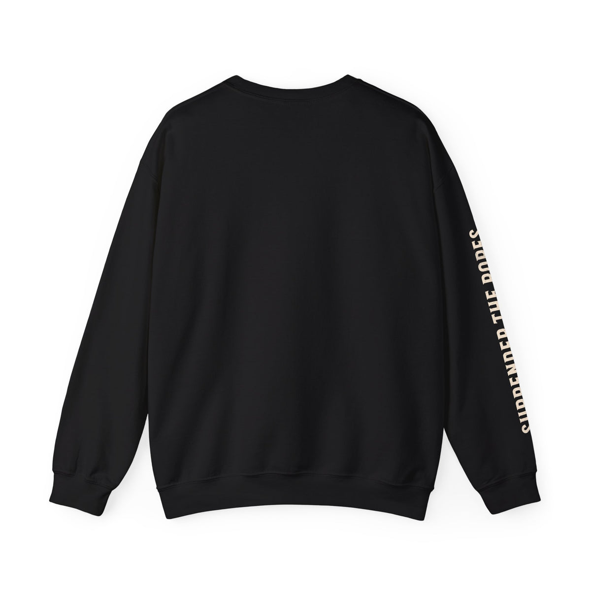 Faithful Citizens Apparel Men's Sweatshirt We wrangle not with flesh Bull illustration and sleeve text black