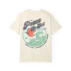 Faithful Citizens Apparel Co Women's T-shirt Peace be Still lettering Waves illustration Mark 4:39 Ivory