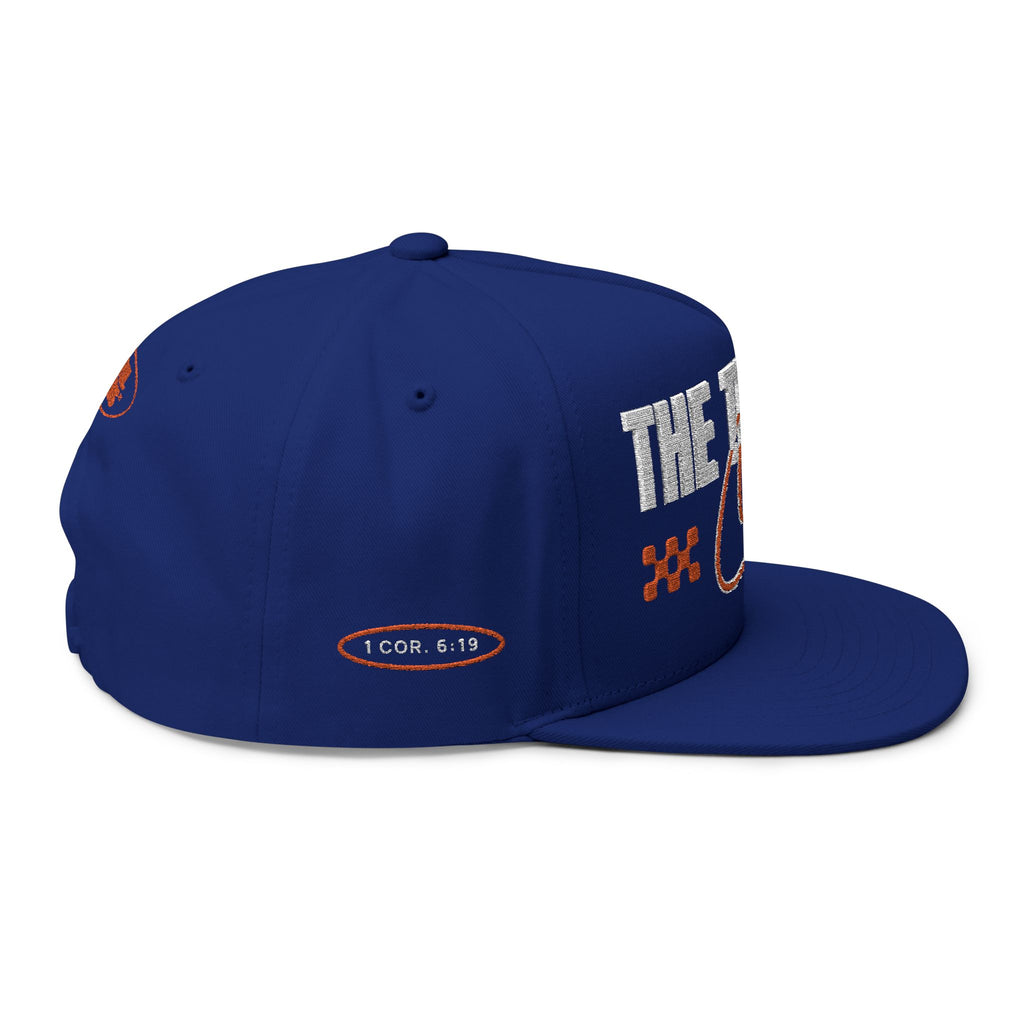 Faithful Citizens Apparel Co Unisex Retro Flat Bill Snapback Cap Hat The Temple Club 1 Corinthians 6:19 Royal