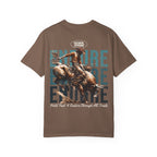 Faithful Citizens Apparel Co Men's T-shirt Endure, with biblical illustration and teal lettering James 1:12 Espresso