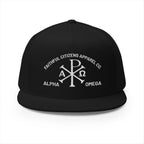 Faithful Citizens Apparel Co Unisex Cotton Trucker Hat Alpha and Omega Chi Rho Symbol Revelation 22:13 Black