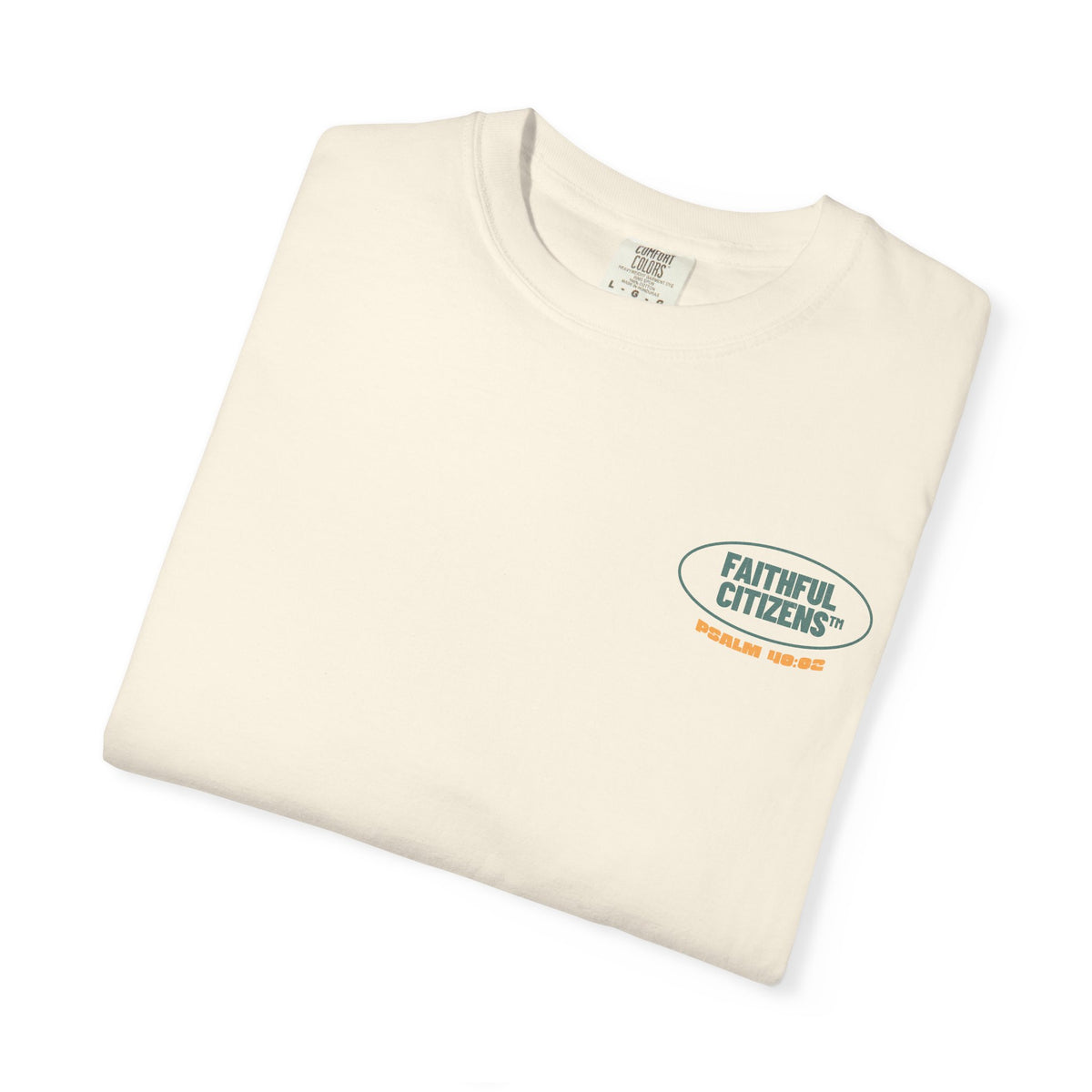 Faithful Citizens Apparel Co Men's T-shirt Standing on the rock feet illustration Psalm 40:2 ivory