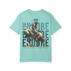 Faithful Citizens Apparel Co Men's T-shirt Endure, with biblical illustration and teal lettering James 1:12 Chalky mint