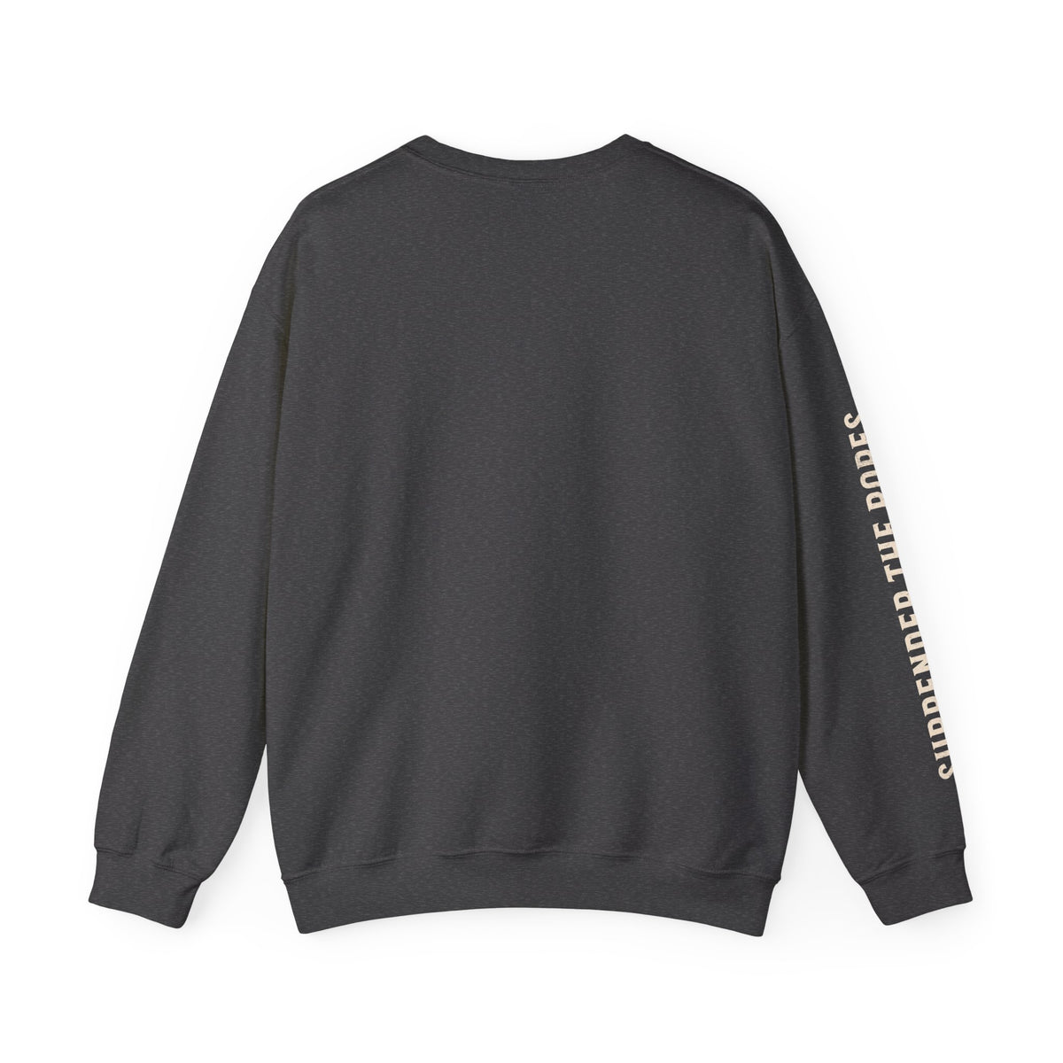 Faithful Citizens Apparel Men's Sweatshirt We wrangle not with flesh Bull illustration and sleeve text grey