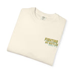 Faithful Citizens Apparel Co Men's T-shirt Fighting my battles featuring illustrated fighters and colorful lettering Exodus 14:14 Ivory