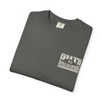 Faithful Citizens Apparel Co Women's T-shirt Faith moves mountains lettering Mountain illustration Matthew 17:20 Pepper