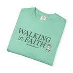 Faithful Citizens Apparel Co Women's T-shirt Walking in faith lettering Walking plant illustration Colossians 2:6-7 Island Reef