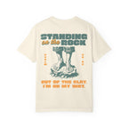 Faithful Citizens Apparel Co Men's T-shirt Standing on the rock feet illustration Psalm 40:2 ivory