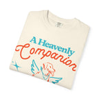 Faithful Citizens Apparel Co Women's T-shirt A heavenly companion Human and Dog shirt Dog with wings illustration James 1:17 Ivory