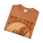 Faithful Citizens Apparel Co Men's T-shirt featuring a bold “Praise the King” lettering and a lion illustration Psalm 47:7 Yam