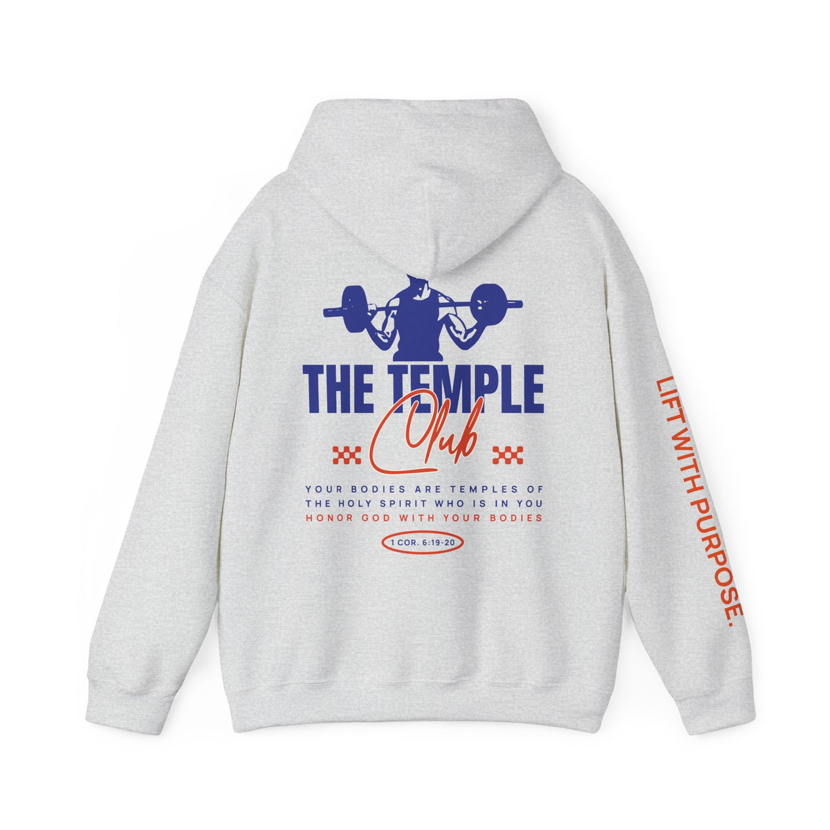 Faithful Citizens Apparel Co. Christian Faith Apparel Men's Hoodie The Temple Club Lift with purpose ash grey