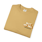 Faithful Citizens Apparel Co Men's T-shirt featuring a Jesus crown portrait and “Not My Will” lettering Matthew 26:39 Mustard