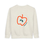 Faithful Citizens Apparel Co Unisex Kids Toddler Sweatshirt "I'm the apple of his eye" Apple illustration Psalm 17:8 Natural Heather