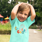 Faithful Citizens Apparel Co Unisex Kids Graphic Tee Child of God Rainbow illustration 1 John 3:1 Chalky Mint