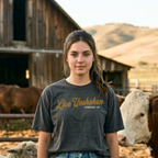 Faithful Citizens Apparel Co Women's T-shirt Bold and Brave lettering Western Illustration Joshua 1:9 Pepper