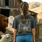 Faithful Citizens Apparel Co Women's T-shirt Bold and Brave lettering Western Illustration Joshua 1:9 Pepper