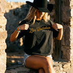 Faithful Citizens Apparel Co Women's T-shirt Bold and Brave lettering Western Illustration Joshua 1:9 Black