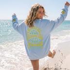 Faithful Citizens Apparel Co Women's Sweatshirt Faithful Over Fearful lettering Flower illustrations Isaiah 41:10 Light Blue