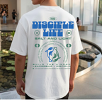 Faithful Citizens Apparel Co Men's T-shirt Disciple Life with an illustration and colorful lettering Luke 9:23 White