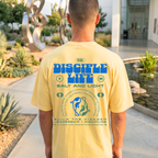Faithful Citizens Apparel Co Men's T-shirt Disciple Life with an illustration and colorful lettering Luke 9:23 Butter