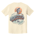 Faithful Citizens Apparel Co Men's T-shirt featuring Jesus surfing waves graphic and colorful lettering Mark 4:41 Ivory