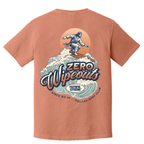 Faithful Citizens Apparel Co Men's T-shirt featuring Jesus surfing waves graphic and colorful lettering Mark 4:41 Yam