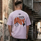 Faithful Citizens Apparel Co Men's T-shirt featuring orange and white "Fire Within Spirit” lettering Jeremiah 20:9 Orchid