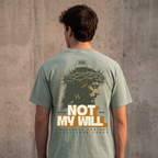 Faithful Citizens Apparel Co Men's T-shirt featuring a Jesus crown portrait and “Not My Will” lettering Matthew 26:39 Bay
