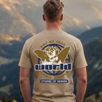 Faithful Citizens Apparel Co Men's T-shirt Citizens of heaven featuring a globe and wings graphic Philippians 3:20 Khaki