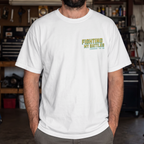 Faithful Citizens Apparel Co Men's T-shirt Fighting my battles featuring illustrated fighters and colorful lettering Exodus 14:14 White