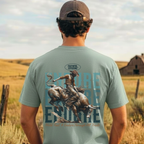 Faithful Citizens Apparel Co Men's T-shirt Endure, with biblical illustration and teal lettering James 1:12 Bay