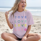 Faithful Citizens Apparel Co Women's T-Shirt God´s Love Colorful Love lettering and illustrations 1 John 4:16 Orchid