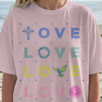 Faithful Citizens Apparel Co Women's T-Shirt God´s Love Colorful Love lettering and illustrations 1 John 4:16 Blossom