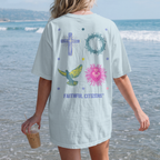 Faithful Citizens Apparel Co Women's T-Shirt God´s Love Colorful Love lettering and illustrations 1 John 4:16 Chambray
