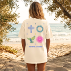 Faithful Citizens Apparel Co Women's T-Shirt God´s Love Colorful Love lettering and illustrations 1 John 4:16 Ivory