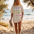 Faithful Citizens Apparel Co Women's T-Shirt God´s Love Colorful Love lettering and illustrations 1 John 4:16 Ivory