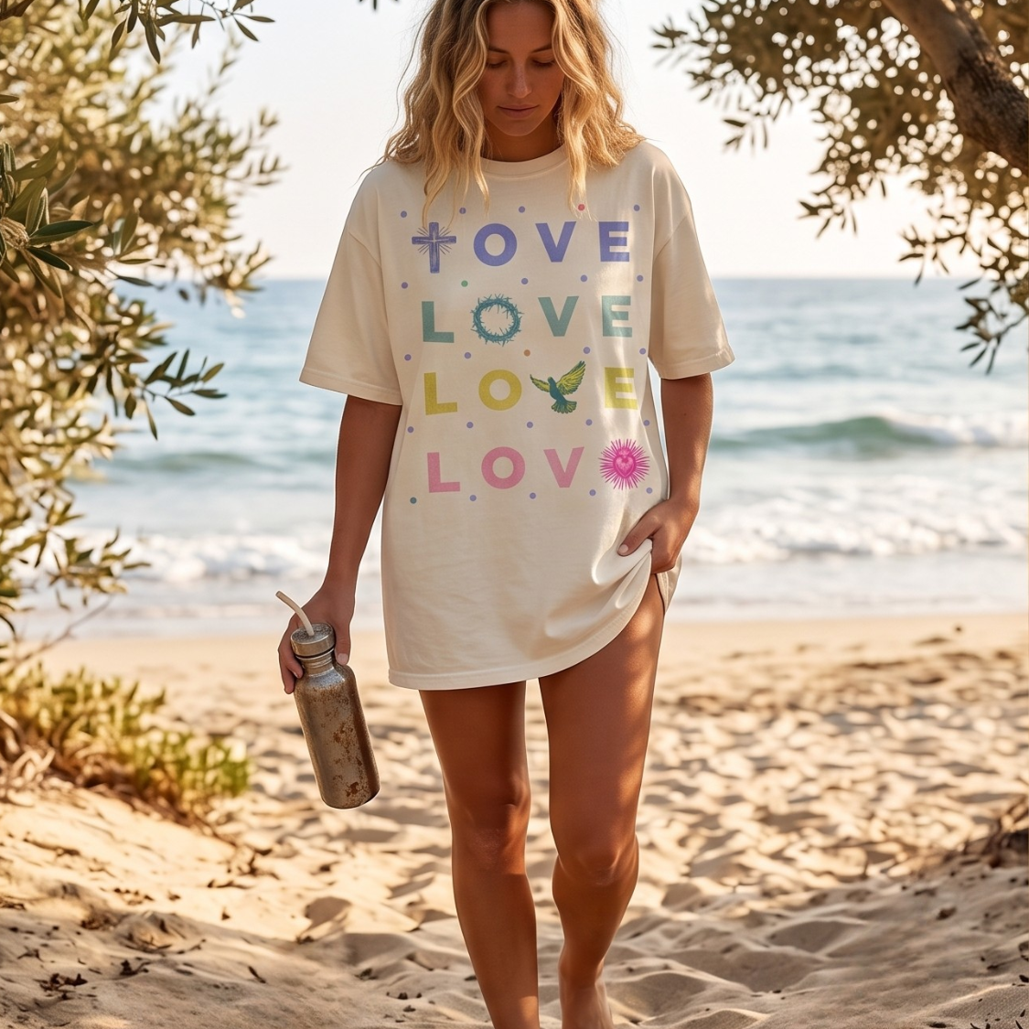 Gods Love | 1 John 4:16 | Christian Typographic Pop Art Tee