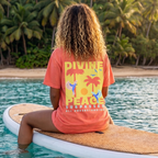 Faithful Citizens Apparel Co Women's T-shirt Divine Peace surpasses all understanding Tropical illustration Philippians 4:7 Bright Salmon