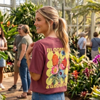 Faithful Citizens Apparel Co Women T-shirt Blooming and Growing Floral Illustration Hosea 14:5-6 Chili