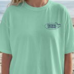 Faithful Citizens Apparel Co Women's T-shirt Peace be Still lettering Waves illustration Mark 4:39 Island Reef