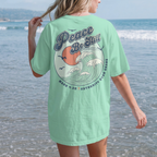 Faithful Citizens Apparel Co Women's T-shirt Peace be Still lettering Waves illustration Mark 4:39 Island Reef