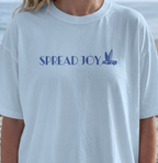 Faithful Citizens Apparel Co Women's T-shirt Spread Joy lettering Birds illustration Psalm 5:11 Chambray